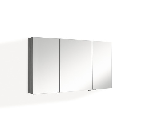 Marlin Bad 3980 Spiegelschrank BxHxT 120 x 68.2 x 17.6 cm kastanie graphit Spiegelschrank mit drei Türen für das Badezimmer