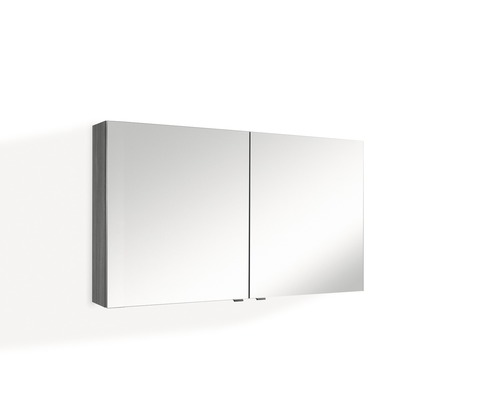 Armoire de toilette Marlin Bad 3980 lxhxp 120x68.2x17.6 cm châtaignier graphite Armoire de toilette double pour l''aménagement de salle de bains