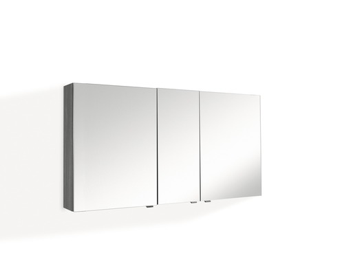 Marlin Bad 3980 Spiegelschrank BxHxT 130 x 68.2 x 17.6 cm kastanie graphit Spiegelschrank mit drei Türen für das Badezimmer