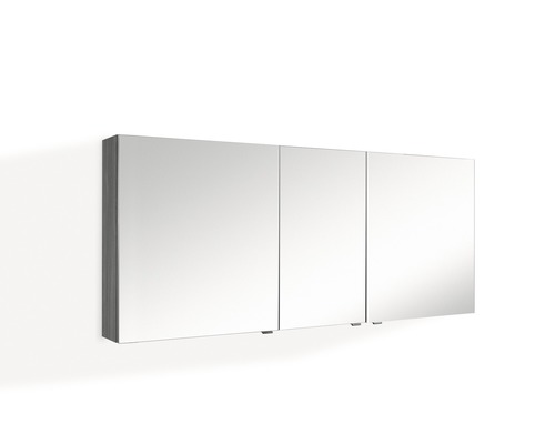 Marlin Bad 3980 Spiegelschrank BxHxT 160 x 68.2 x 17.6 cm kastanie graphit Spiegelschrank mit drei Türen für das Badezimmer