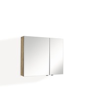 Armoire de toilette à deux portes avec décor bois