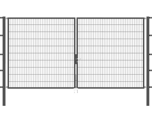 Portillon grillagé double ALBERTS Flexo 400 x 200 cm y compris poteaux 8 x 8 cm anthracite