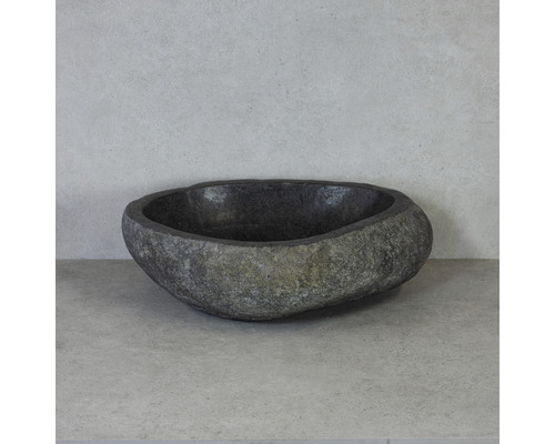Sanox Aufsatzwaschbecken Riverstone M Duo-Set 40 x 40 cm grau matt 12108025 Waschbecken aus Stein
