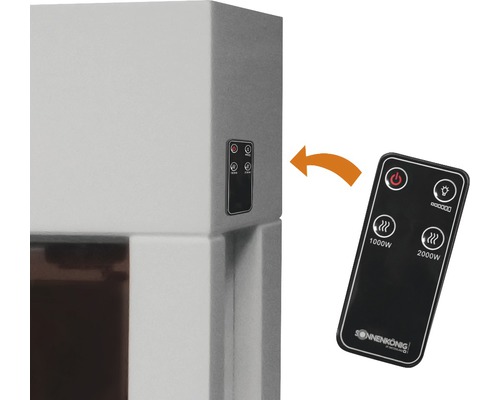 Appareil de chauffage avec panneau de commande et télécommande