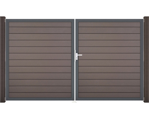 Portail double GroJa Flex droite cadre anthracite 300 x 180 cm terre cuite