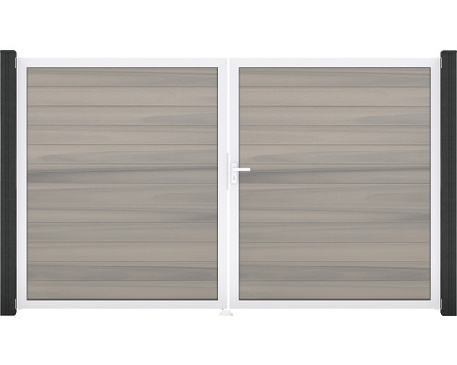 Portail double GroJa Flex droite cadre aluminium 300 x 180 cm bi-colore co-extrudé