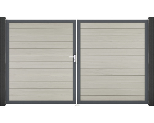 Portail double GroJa Flex droite cadre anthracite 300 x 180 cm bi-colore