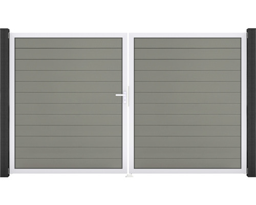 Portail double GroJa Flex gauche cadre aluminium 300 x 180 cm gris