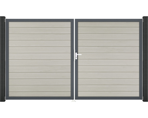 Portail double GroJa Flex gauche cadre anthracite 300 x 180 cm bi-colore