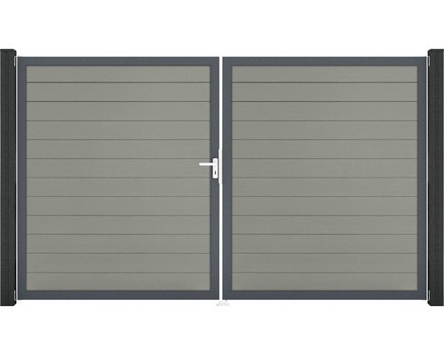 Portail double GroJa Flex gauche cadre anthracite 300 x 180 cm gris