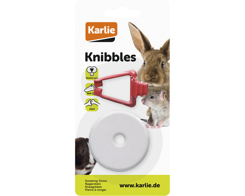 Karlie Knibbles Nagerstein mit Halter zur Zahnpflege und Krallenpflege