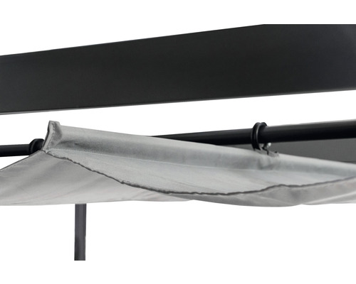 Vue détaillée d''un pavillon avec toit en tissu