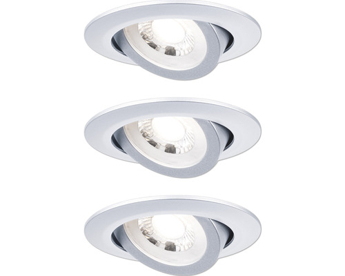 Paulmann LED Einbauleuchten-Set 3-step dimmbar 3x6 W 550 lm 3000 K warmweiss Ø 82 mm schwenkbar chrom matt 3 Stück 230V