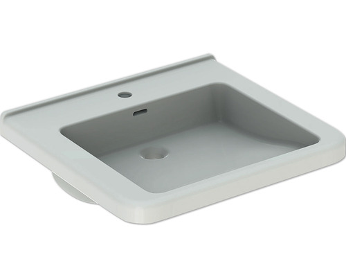 Lavabo en céramique avec trou de robinetterie et trop-plein