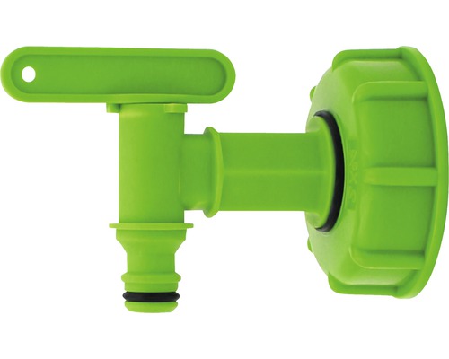 IBC Adapter 2" kleiner Hahn Kunststoff grün