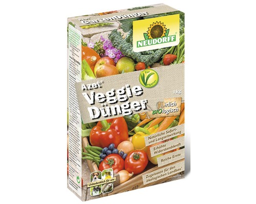 Packung Neudorff Azet Veggie Dünger, ein biologischer Gartendünger für Gemüse.