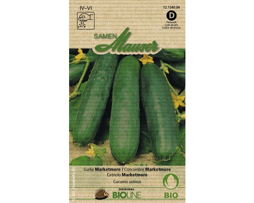 Graines de légumes Knospe Bio concombre Marketmore Samen Mauser