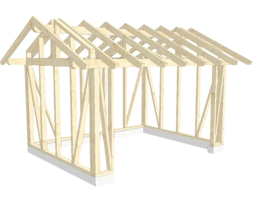 Structure en bois ossature en bois avec toit à deux pans 350x450 cm