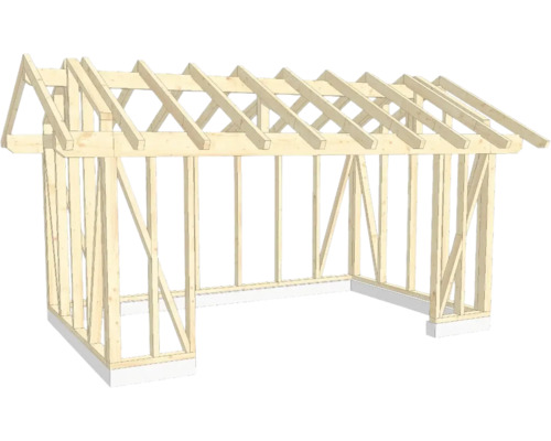 Structure en bois ossature en bois avec toit à deux pans 350x550 cm