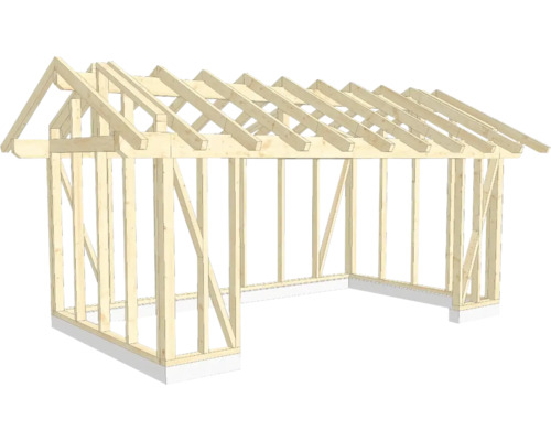 Structure en bois ossature en bois avec toit à deux pans 350x600 cm