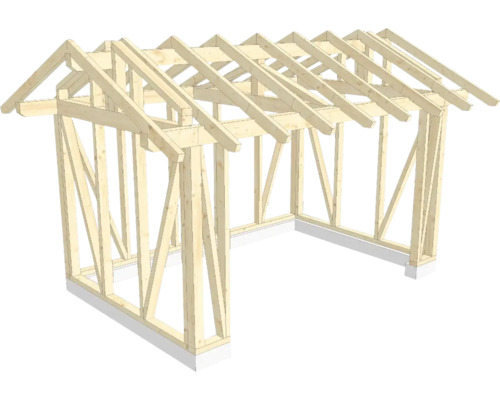 Structure en bois ossature en bois avec toit à deux pans 300x450 cm