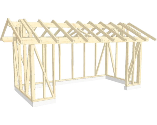 Structure en bois ossature en bois avec toit à deux pans 300x600 cm