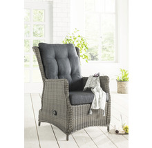 Gartensessel Destiny Casa Relax, verstellbar, Polyrattan, vintage grau