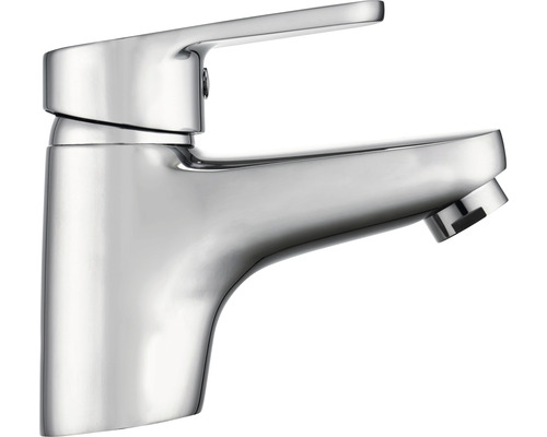 Mitigeur de lavabo brillant en métal