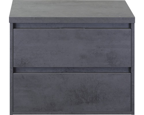 Waschbeckenunterschrank sanox Porto BxHxT 70x59x50 cm beton anthrazit inkl. Waschtischplatte