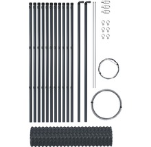 Kit complet de clôture avec poteaux, entretoises, fil de tension, tendeur et grillage