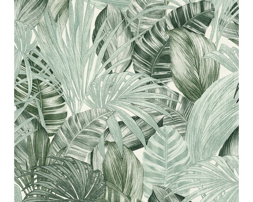 Papier peint intissé 36820-1 Attractive 2 feuille de palmier vert Papier peint à motif de feuilles tropicales