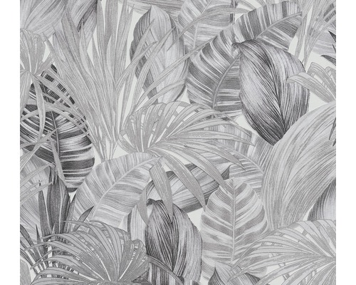 Papier peint intissé 36820-3 Attractive 2 feuille de palmier gris Papier peint avec motif de feuilles tropicales