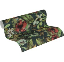 Vliestapete 37216-5 Greenery Blumen rot grün