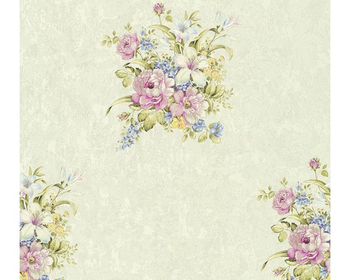 Papier peint intissé 37225-5 Romantico crème Bouquet rose