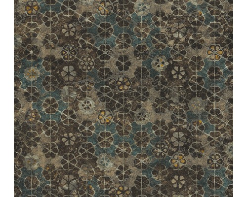 Vliestapete 37391-1 New Walls Mosaik grün braun Dekorative Vinyltapete mit Blumenmuster
