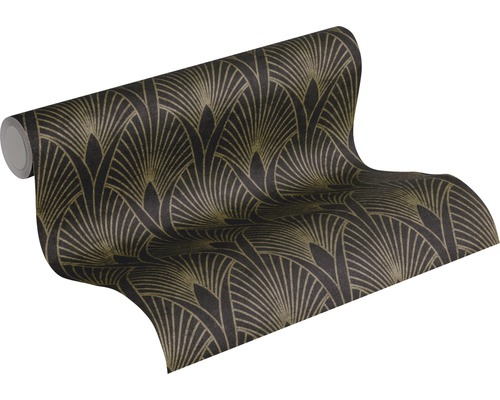 Rouleau de papier peint avec motif éventail stylisé