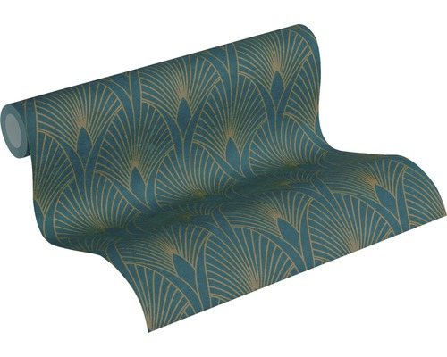 Rouleau de papier peint avec motif géométrique en éventail