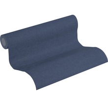 Vliestapete 37431-3 New Walls Uni textil blau