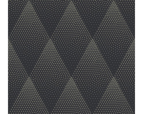Papier peint intissé 37419-3 New Walls Rombus noir Papier peint à motif de points avec un design triangulaire