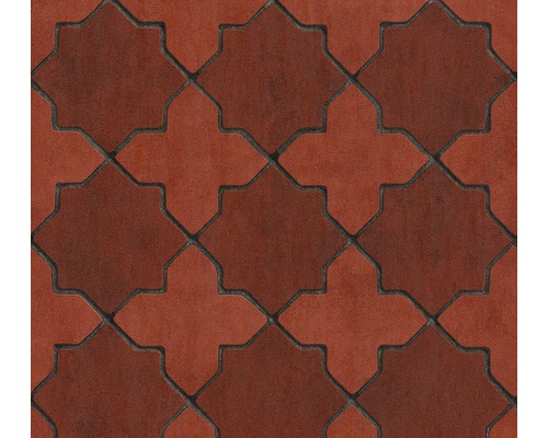 Papier peint intissé 37421-1 New Walls Carrelage florentin Pavés autobloquants à motif en étoile
