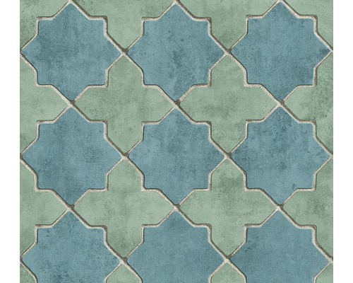 Papier peint intissé 37421-4 New Walls Carrelage florentin Motif de carreaux en forme d''étoile pour mur et sol