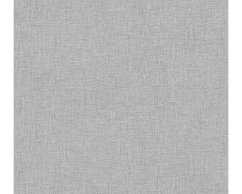 Papier peint intissé 37430-4 New Walls aspect lin uni gris Gros plan d''un papier peint intissé de couleur claire avec une structure textile