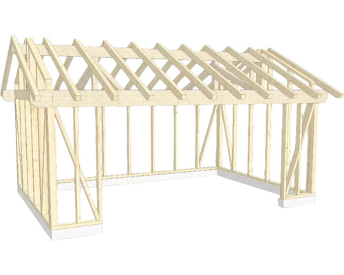 Structure en bois ossature en bois avec toit à deux pans 450x650 cm