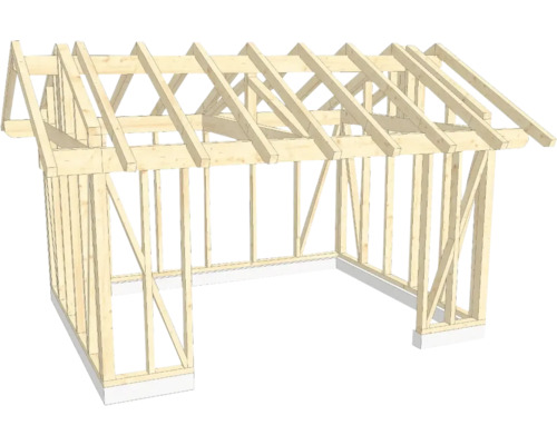 Structure en bois ossature en bois avec toit à deux pans 400x500 cm