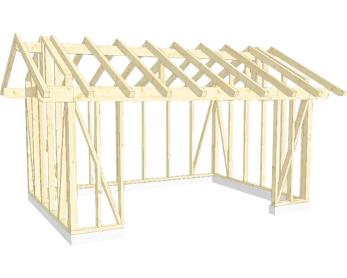 Structure en bois ossature en bois avec toit à deux pans 400x550 cm