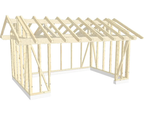 Structure en bois ossature en bois avec toit à deux pans 400x600 cm