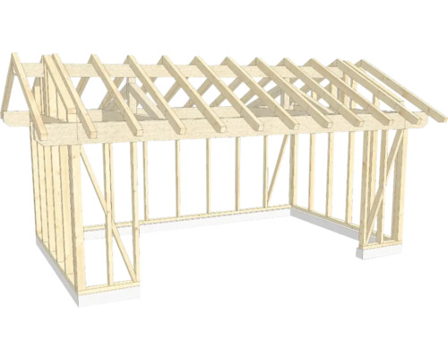 Structure en bois ossature en bois avec toit à deux pans 400x650 cm