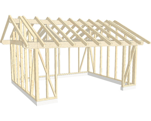 Structure en bois ossature en bois avec toit à deux pans 500x600 cm