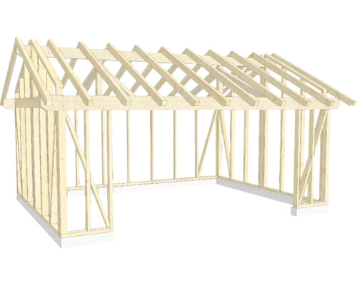 Structure en bois ossature en bois avec toit à deux pans 500x650 cm
