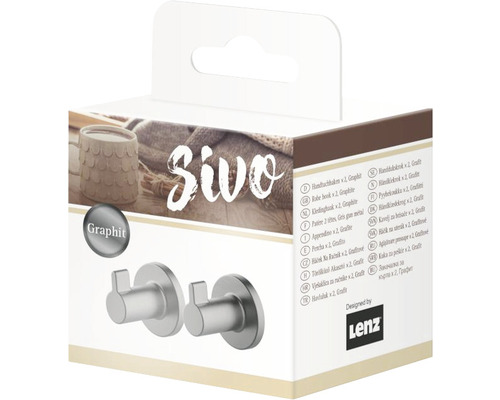 Emballage de deux crochets à serviette couleur graphite